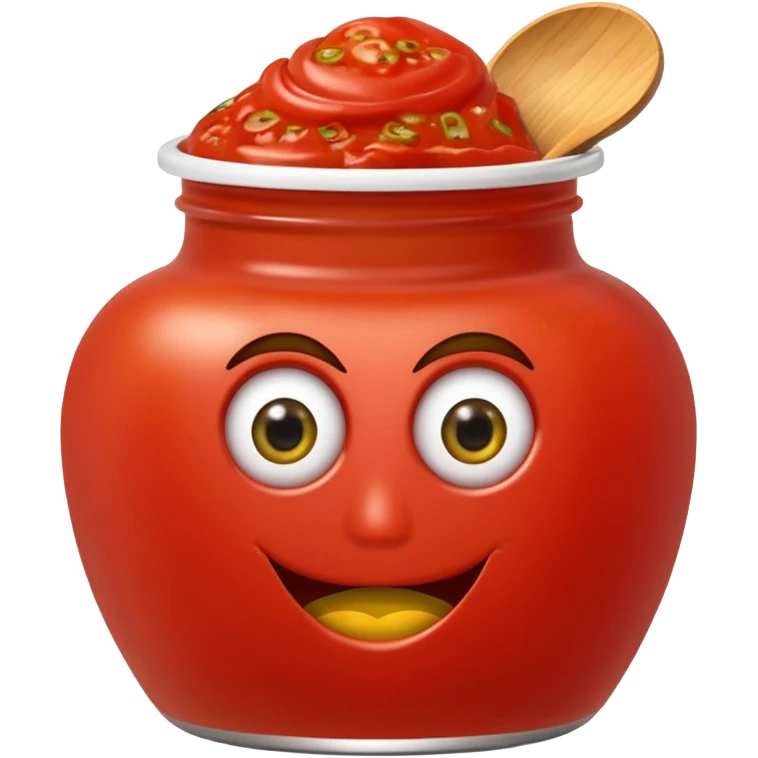 Un tarro de salsa de tomate y un tarro de salsa de mostaza al uno al lado del otro, los dos tarros con ojos emoji