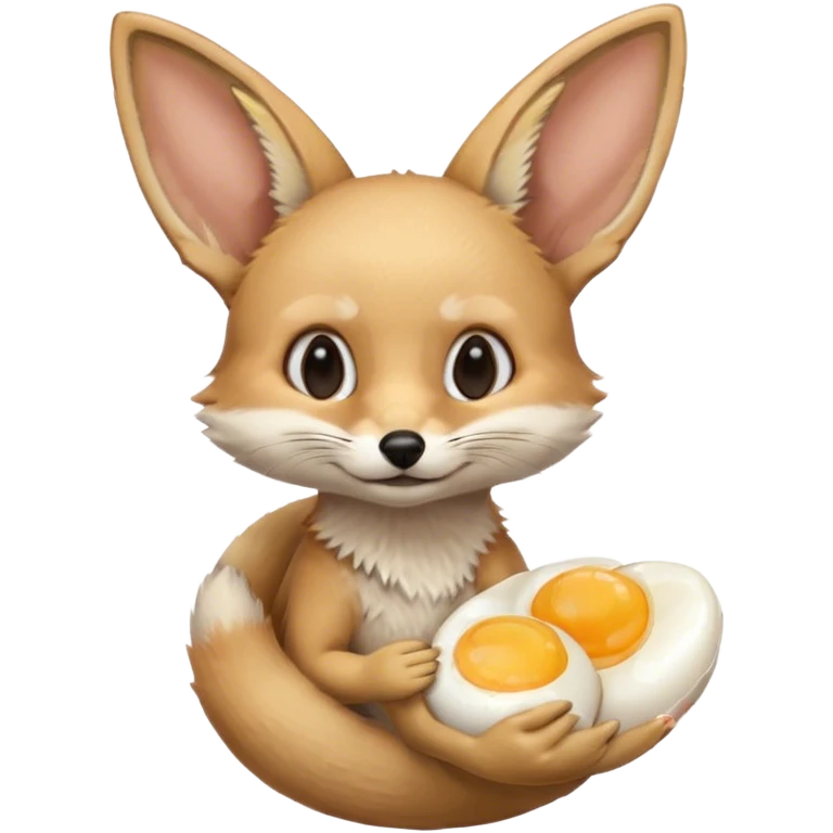 fennec carrying an uncooked egg emoji