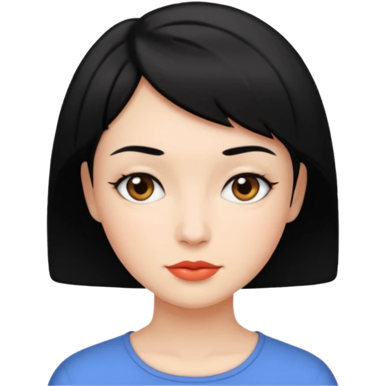 mujer pelo negro corto emoji