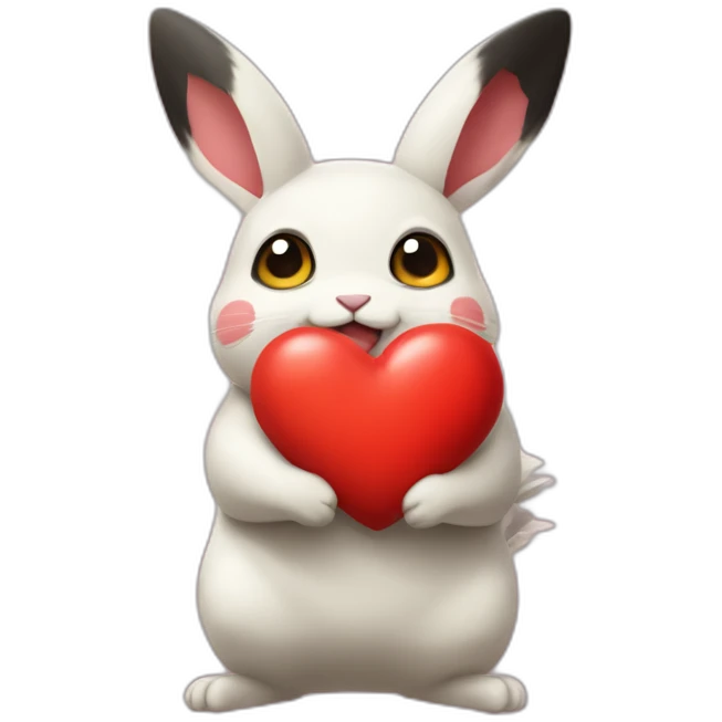Pucachu avec un cœur emoji