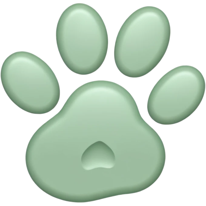 a pastel green pawprint emoji