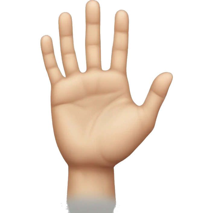 realistic human hand with middle and ring finger straight emoji