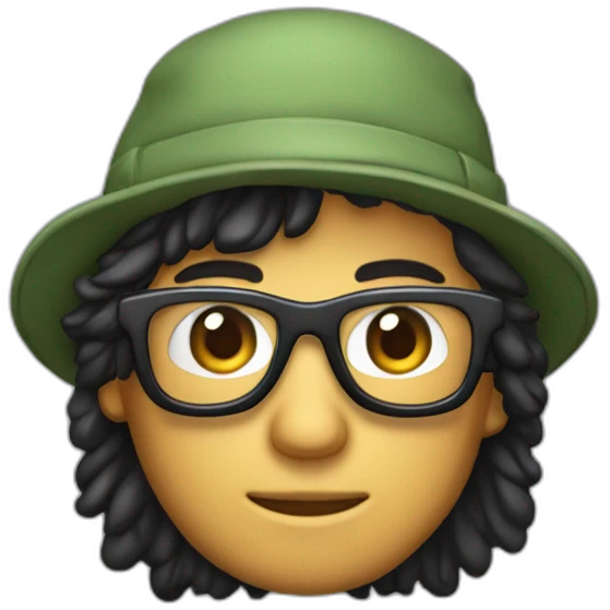 de peolo muy corto, con gafas y gorra de lana con dedo gordo arriba emoji