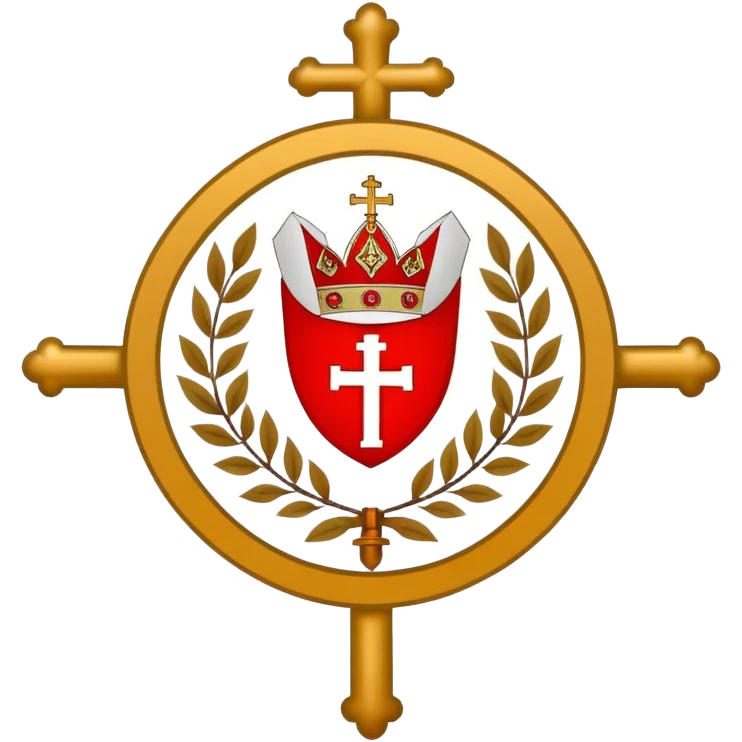 Pope's emblem with a touch of red emoji