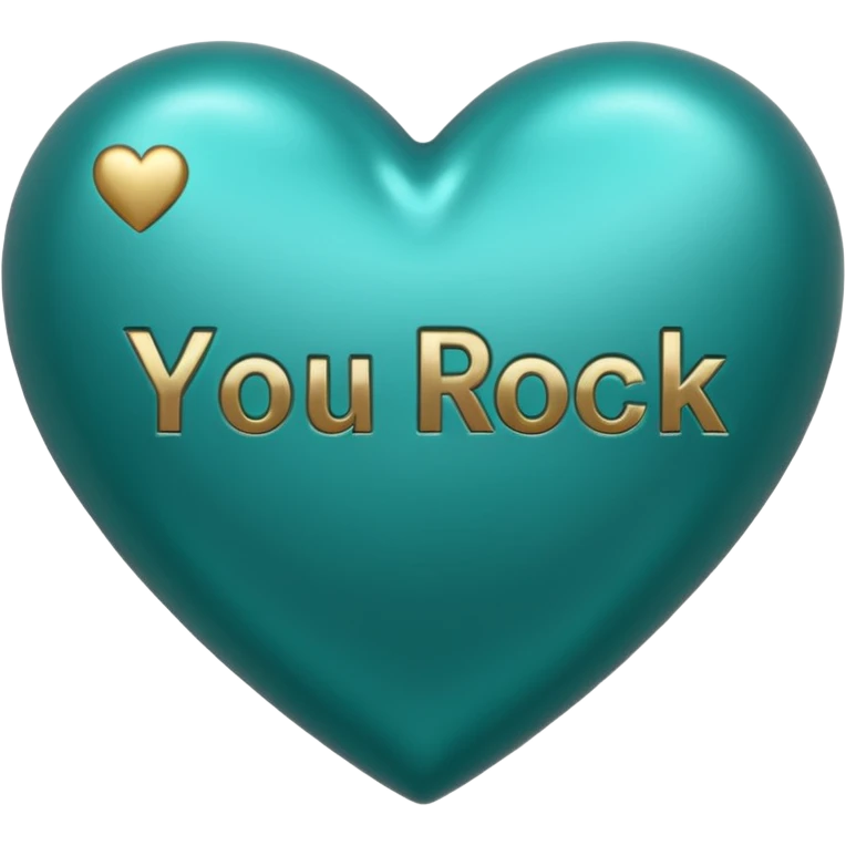 Teal heart with 'you rock'  emoji
