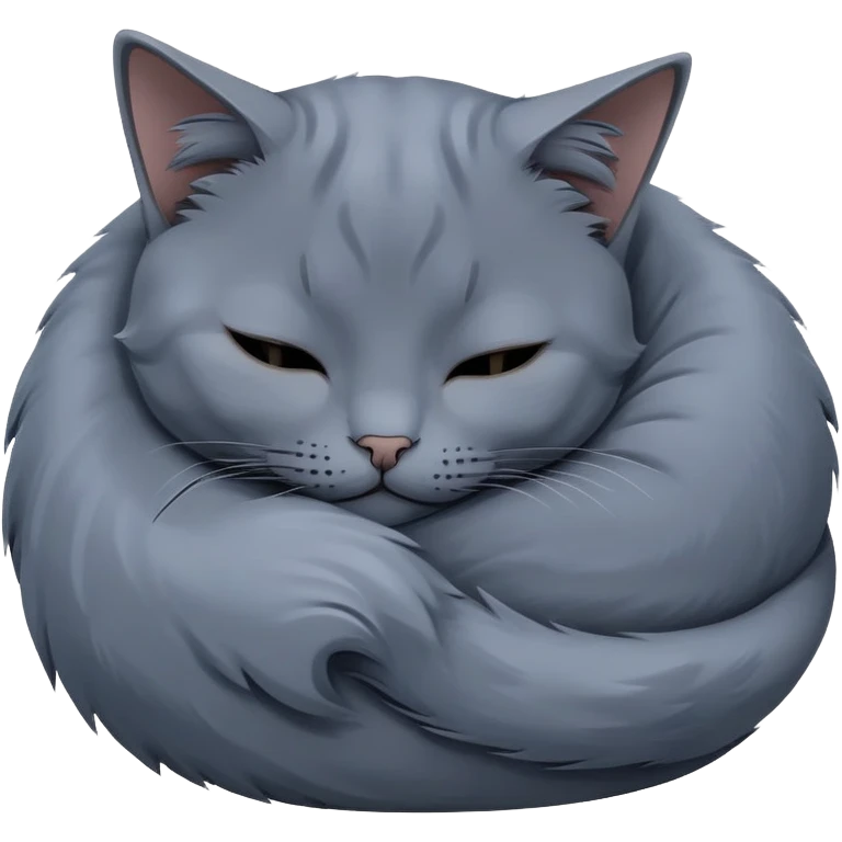 Russian blue cat curled up sleeping  emoji
