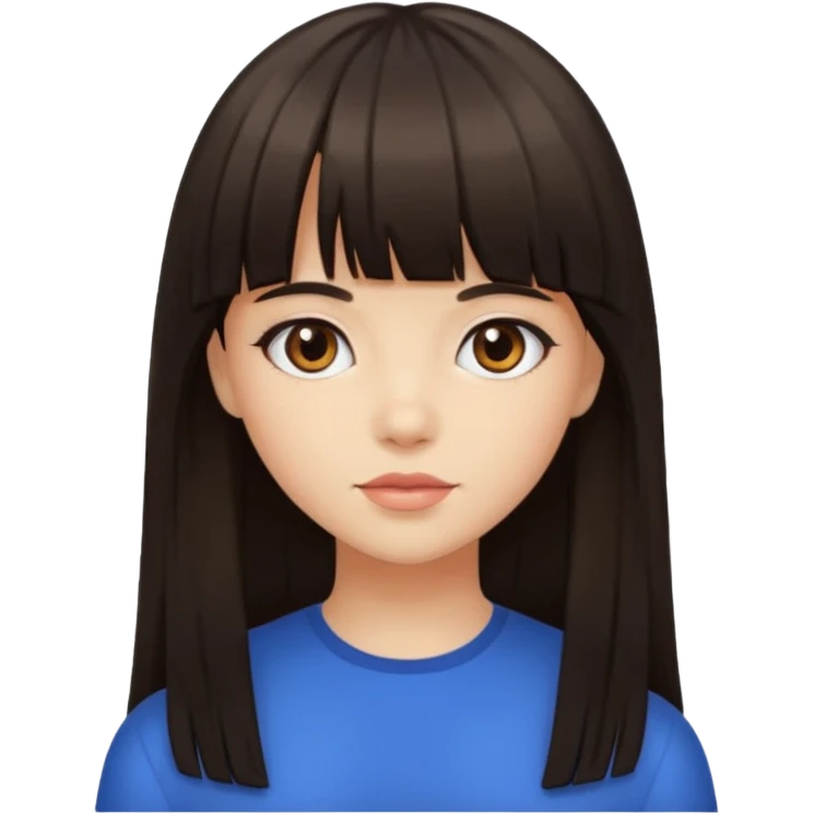 girl with bangs and long dark hair emoji