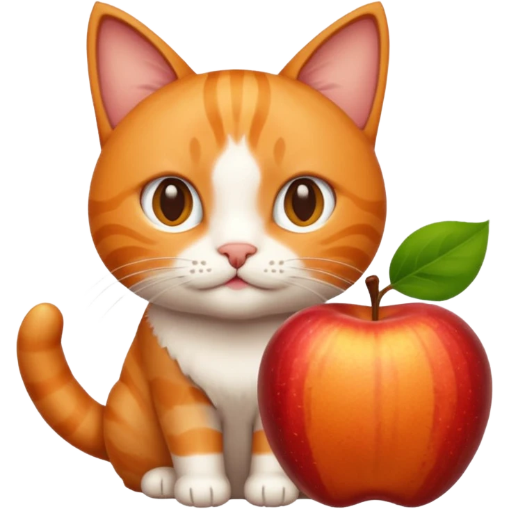 cat in apple emoji