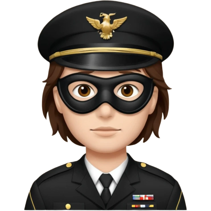 soldier with black masks and brown hair emoji