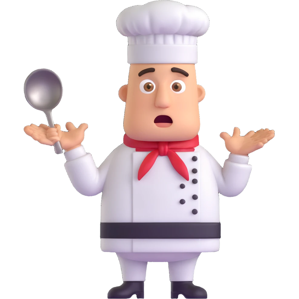 chef shouting orders, intense eyes, drill sergeant style emoji