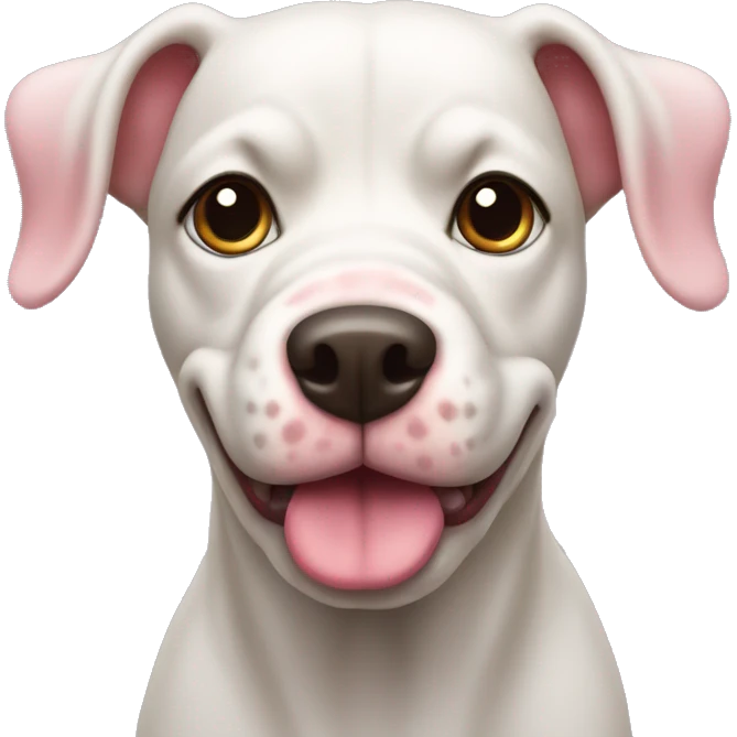 bull terier dog with pink nose emoji