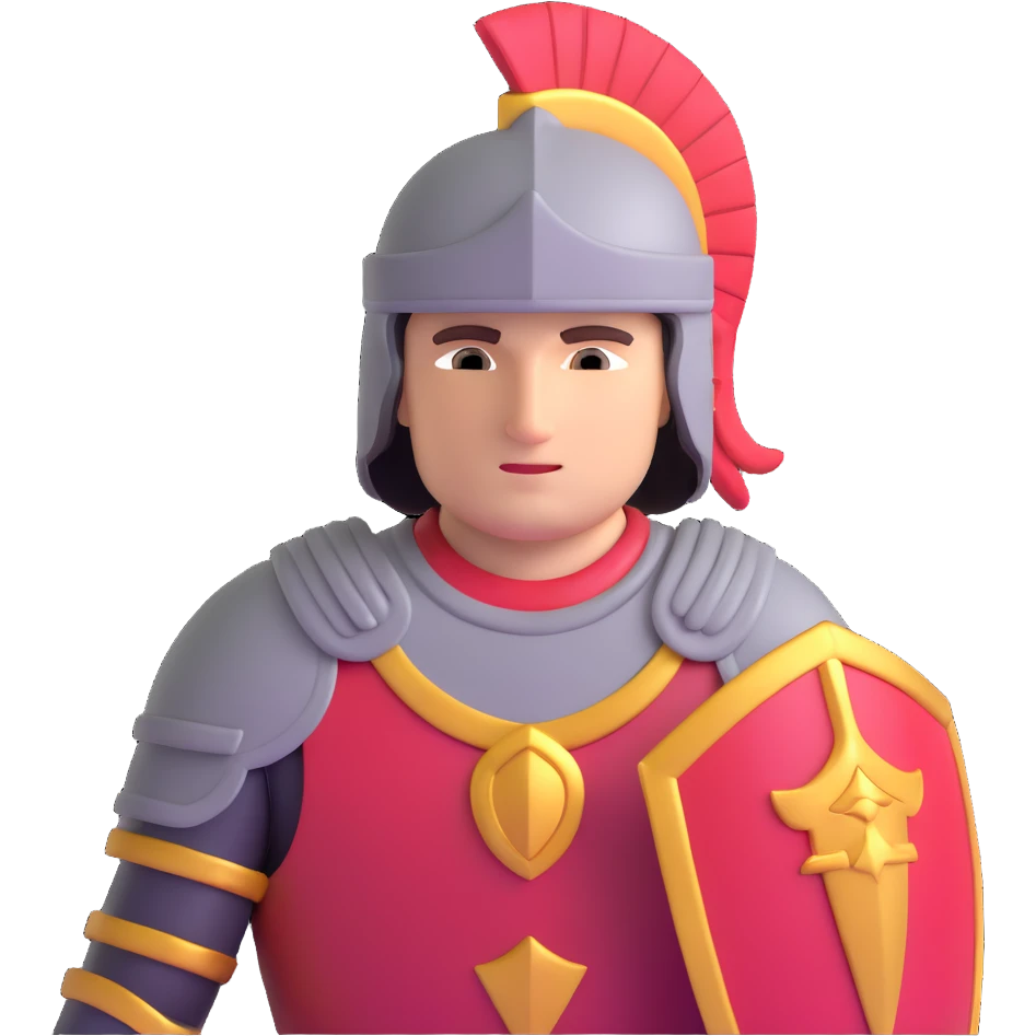 Alexander the Great with helmet and armor emoji