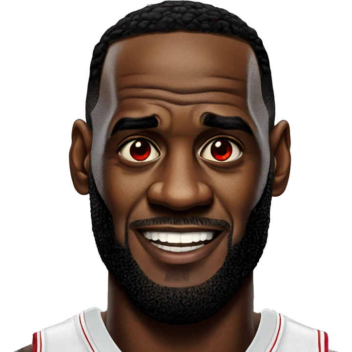 Lebron James with red eyes emoji