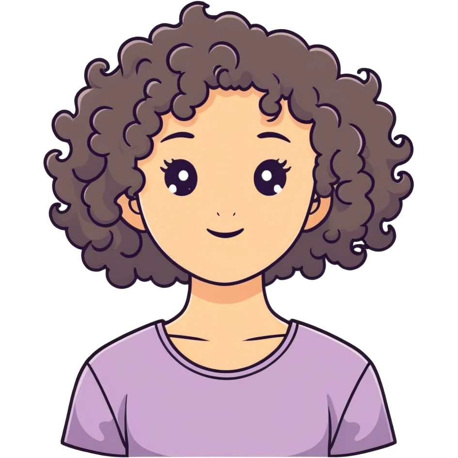 Girl with curly hair  emoji