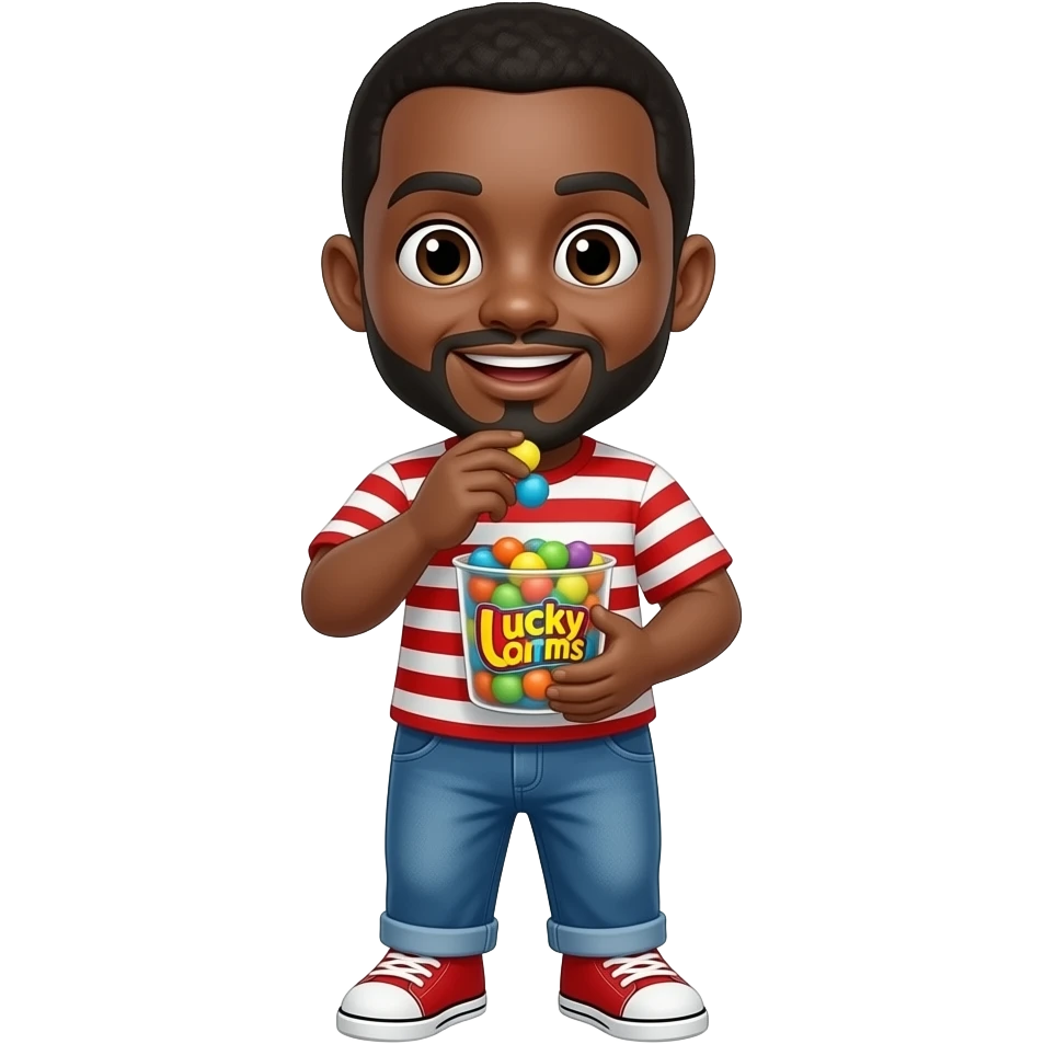 a lepercuahn eating lucky charms emoji