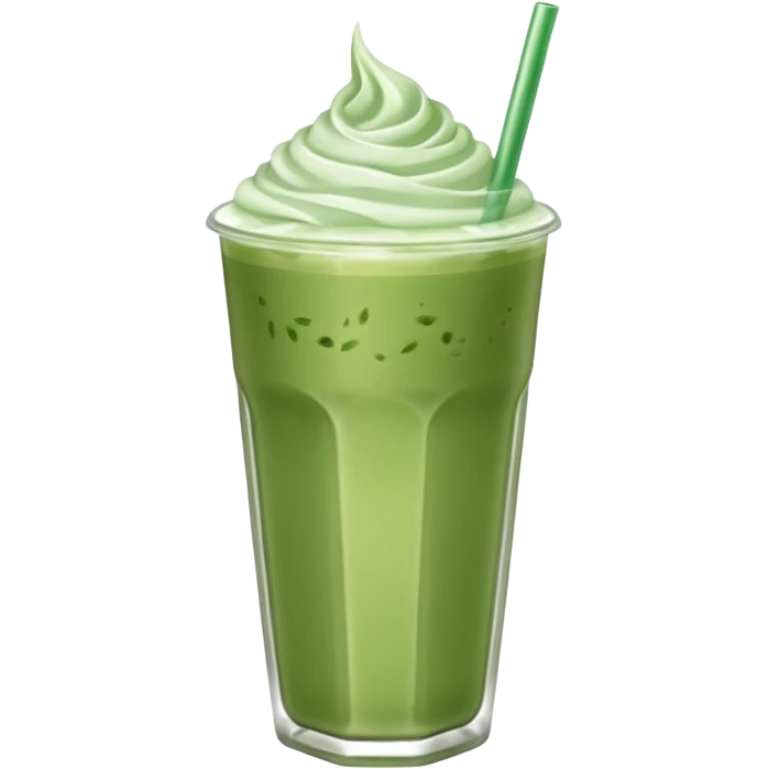 an iced matcha latte with no whip cream on top emoji