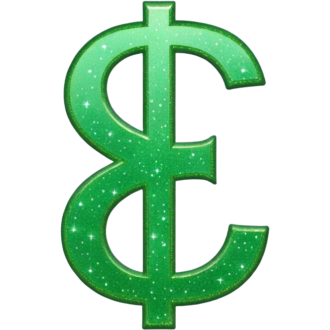 dollar sign with sparkles green color emoji