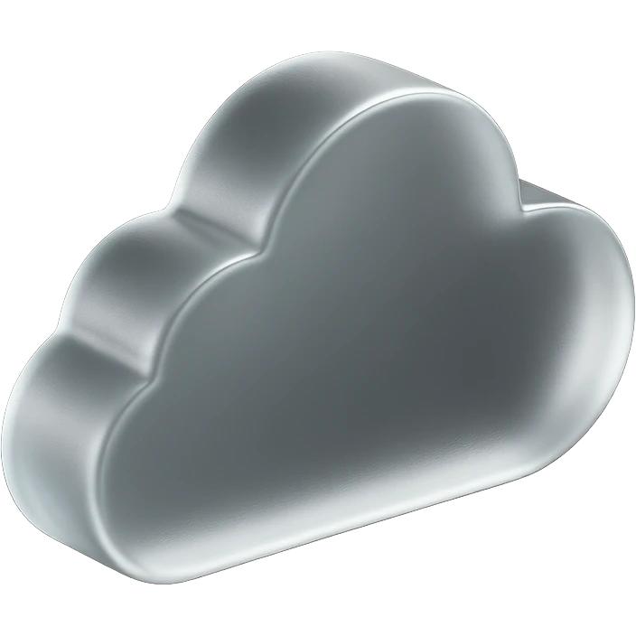 a simple cloud icon in matte glass style emoji