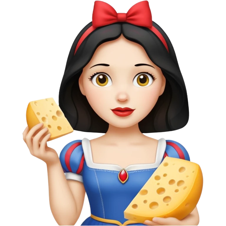  Snow White holding wedge of cheese emoji