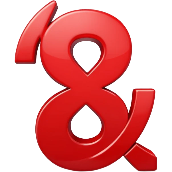 A 3D cartoon plus and percentage sign in red, glossy finish, Memoji-style realism. emoji