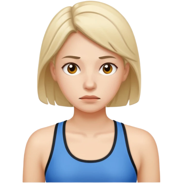 피곤해보이는, 운동복 입은 여자 emoji