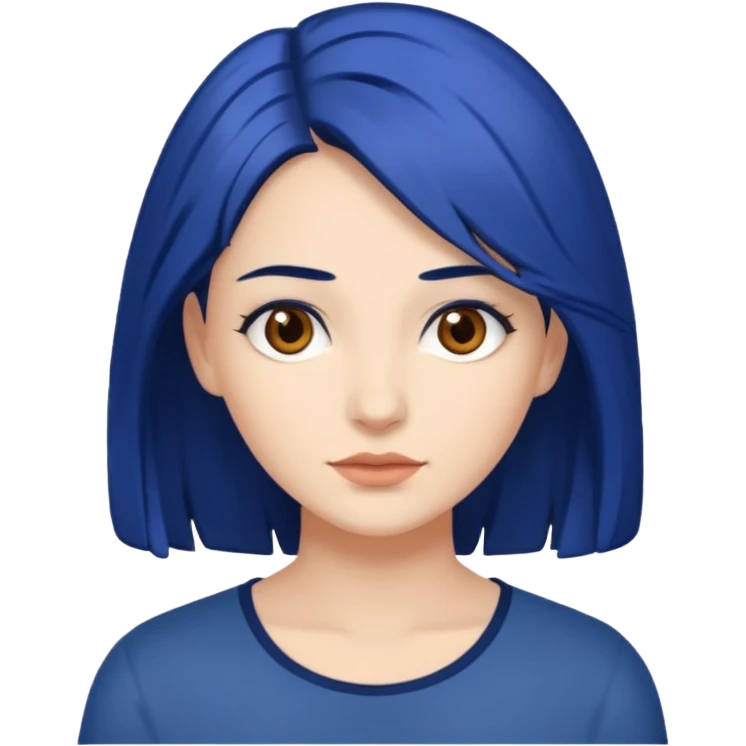 A woman with dark blue hair emoji