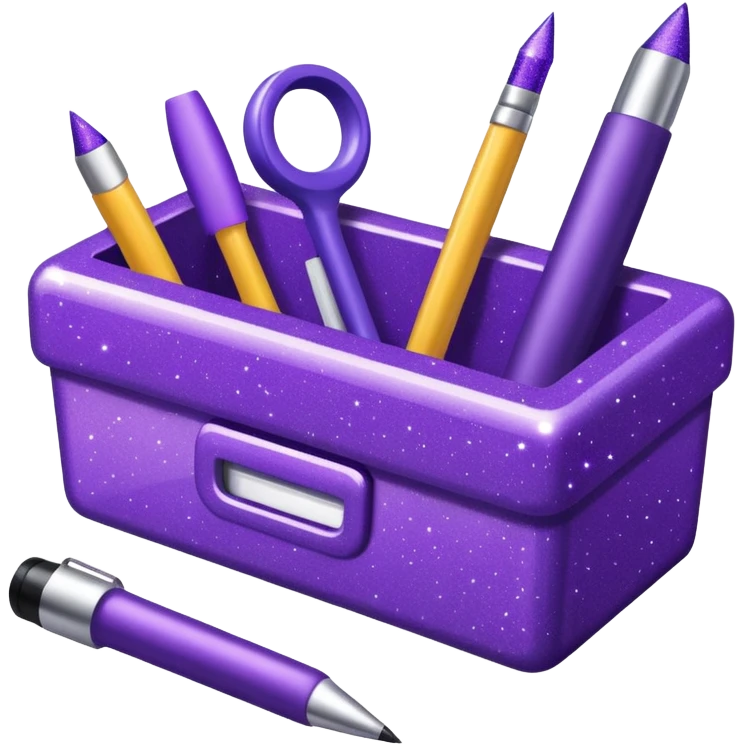 Purple Glitter office tools emoji