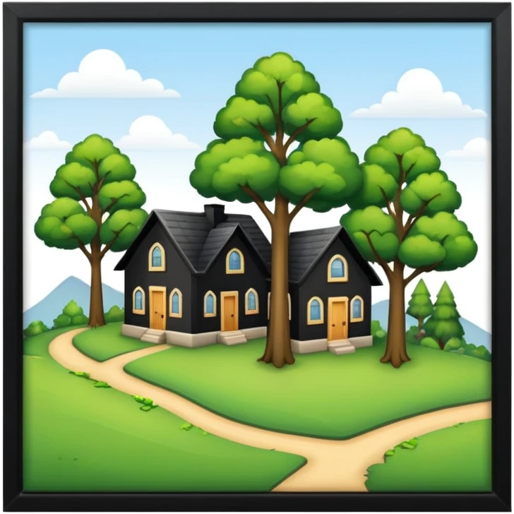 a piece of land with trees and houses emoji
