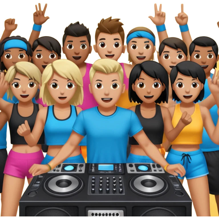 people moshing against a big soundsystem emoji