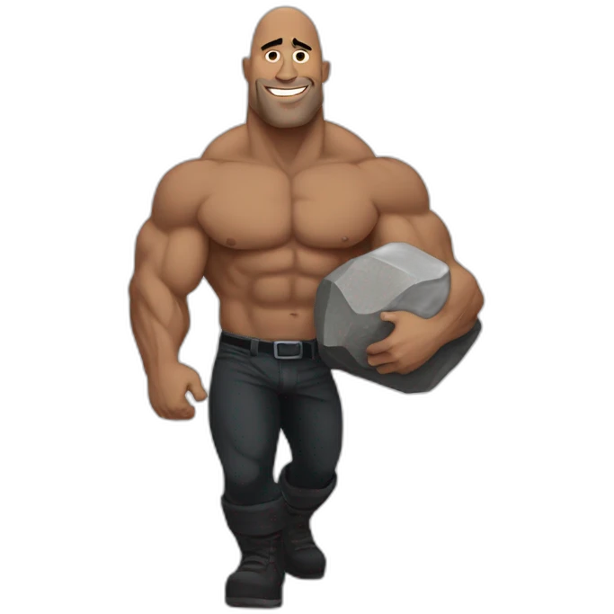 the rock holding boulder emoji