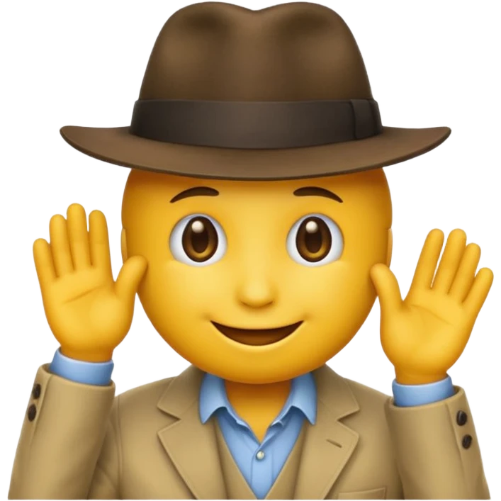 round yellow emoji pulling its fedora down into its face emoji