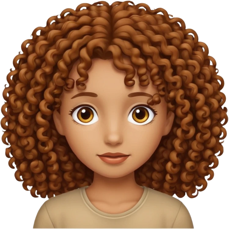 tan skinned,brown curly haired girl  emoji