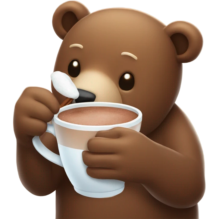 bear drinking hot chocolate emoji