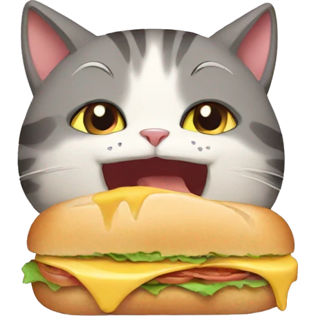 cat eating sandwich emoji