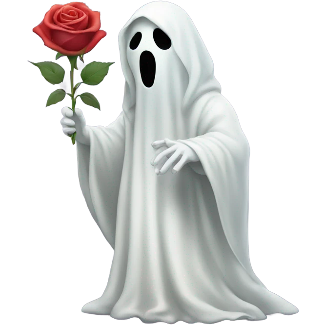 Ghost holding a rose  emoji