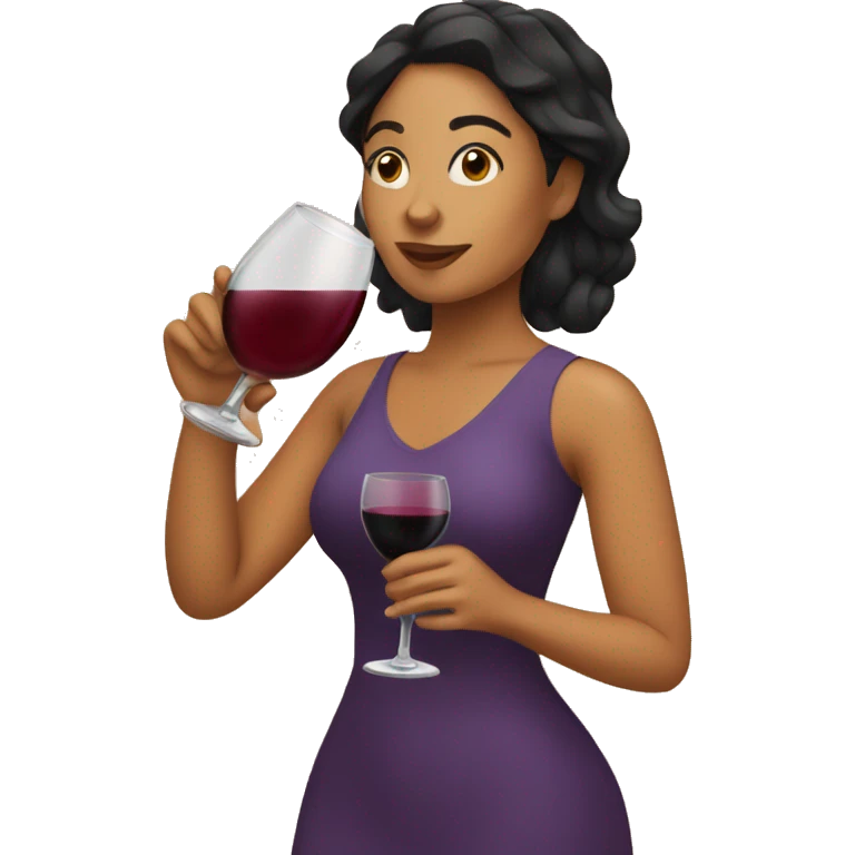 Latina drinking wine emoji