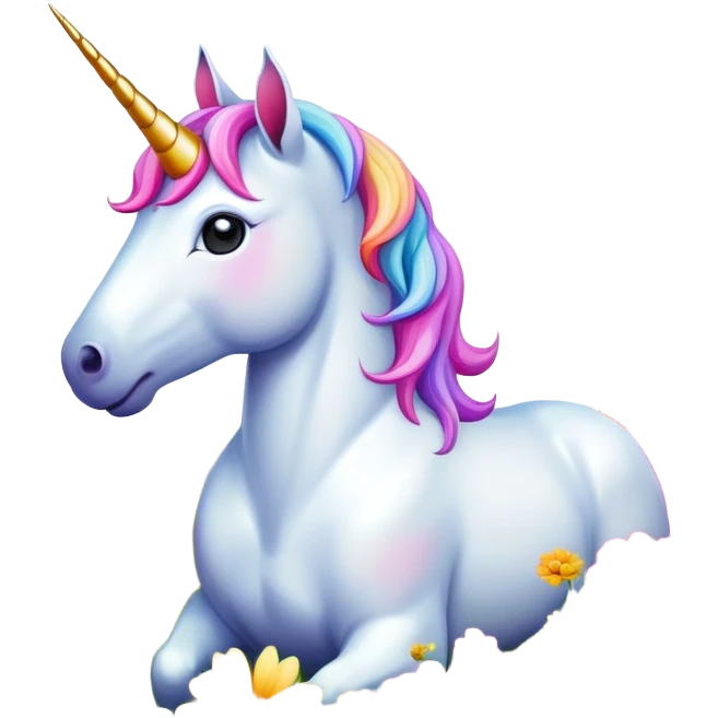 unicorn in a field of flowers emoji