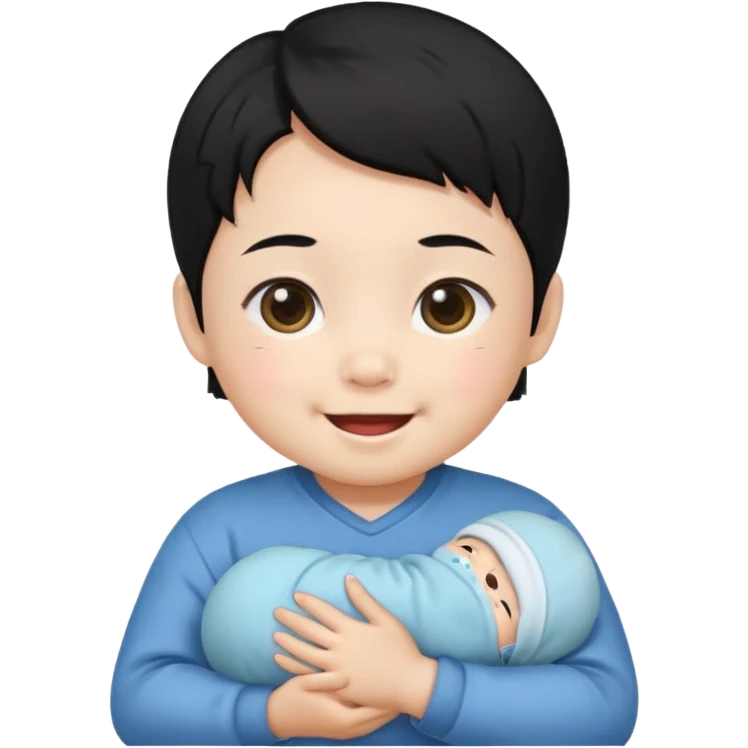 korean black hairbaby emoji