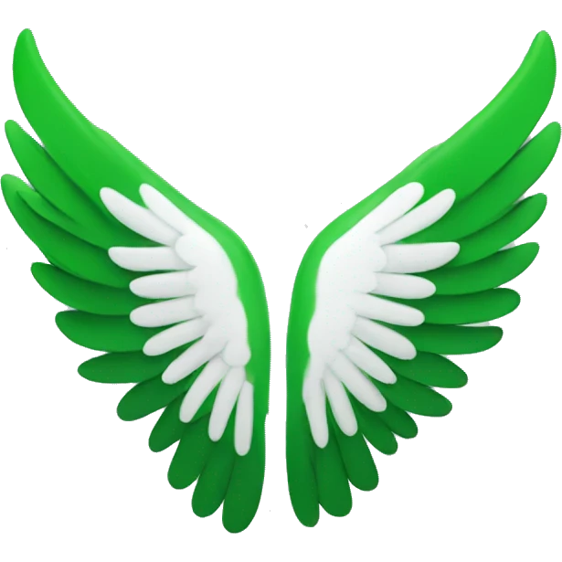 Wings, green, white. emoji