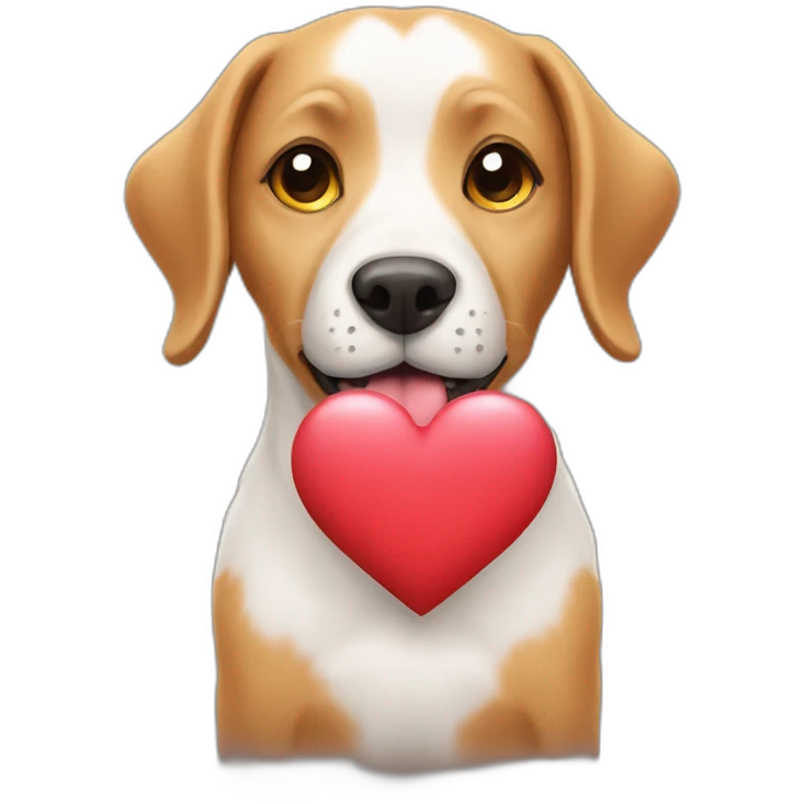 dog with a heart emoji