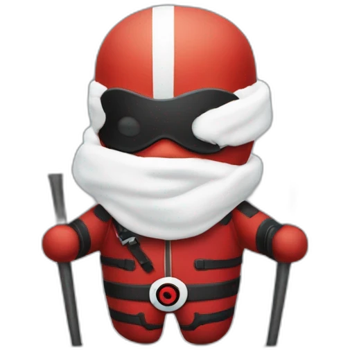 Dead pool qui fait du ski alpin emoji