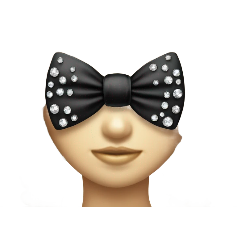 Elegant black bow with rhinestones  emoji
