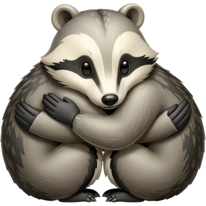 Two badgers hugging for comfort emoji