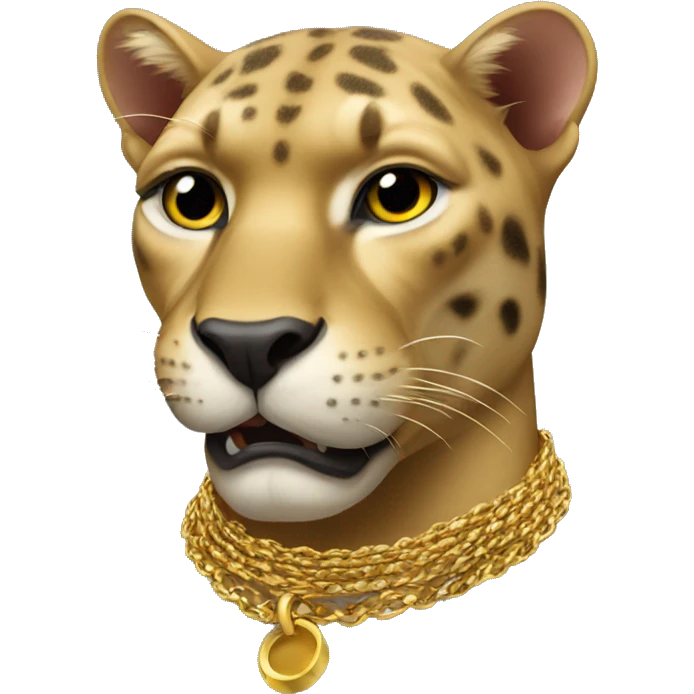 panther with golden necklace like a rapper  emoji