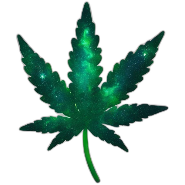 High weed in galaxy stars heart emoji