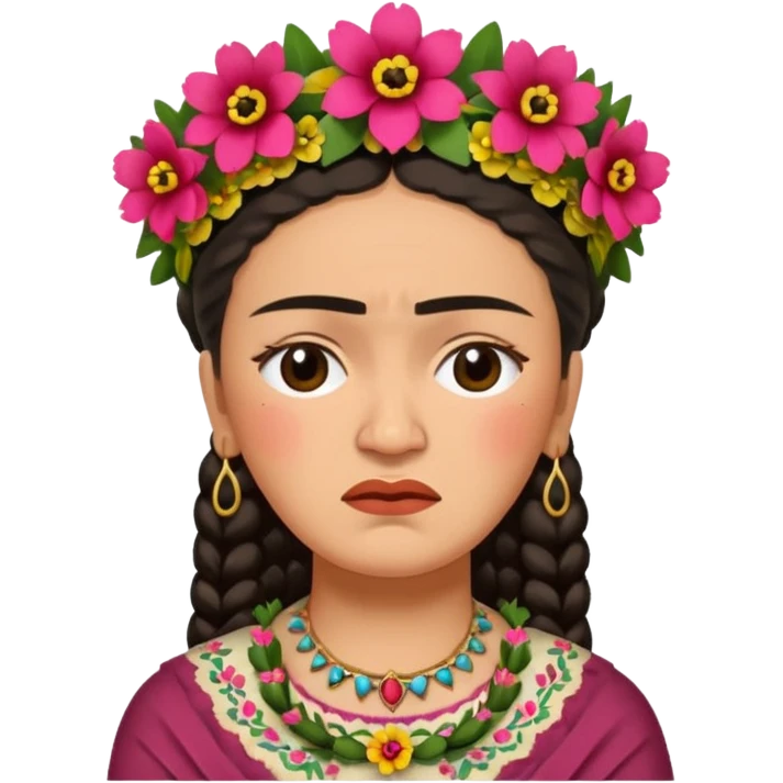 Frida Kahlo crying emoji