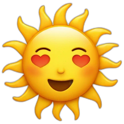 Sun with heart in eyes emoji