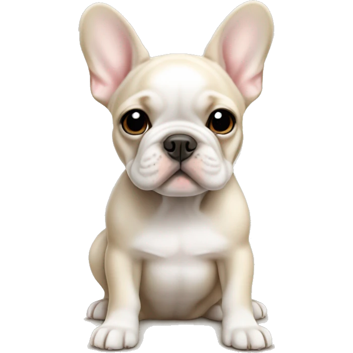 Beige but whiter French bulldog puppy  emoji