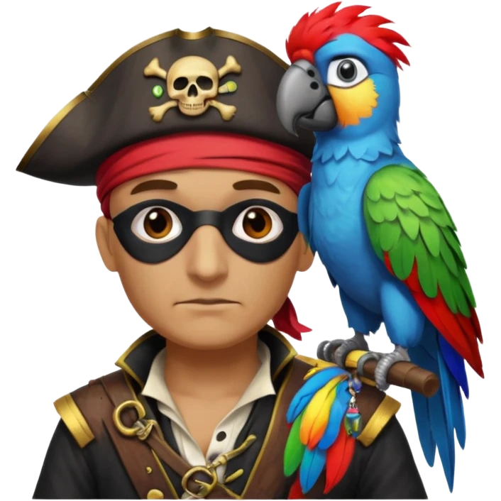 pirate and parrot emoji