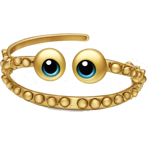 very thin gold bangle ring studded with eyeballs emoji